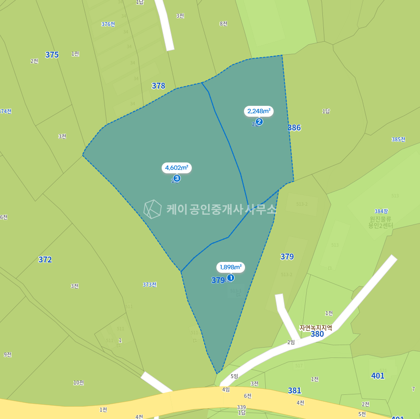 경기 용인처인구 양지면 대대리 아시아나CC 인근 토지 2,646평 / 일부 건축허가 득 /분할매매 가능 매매 매물번호 12876 사진 1